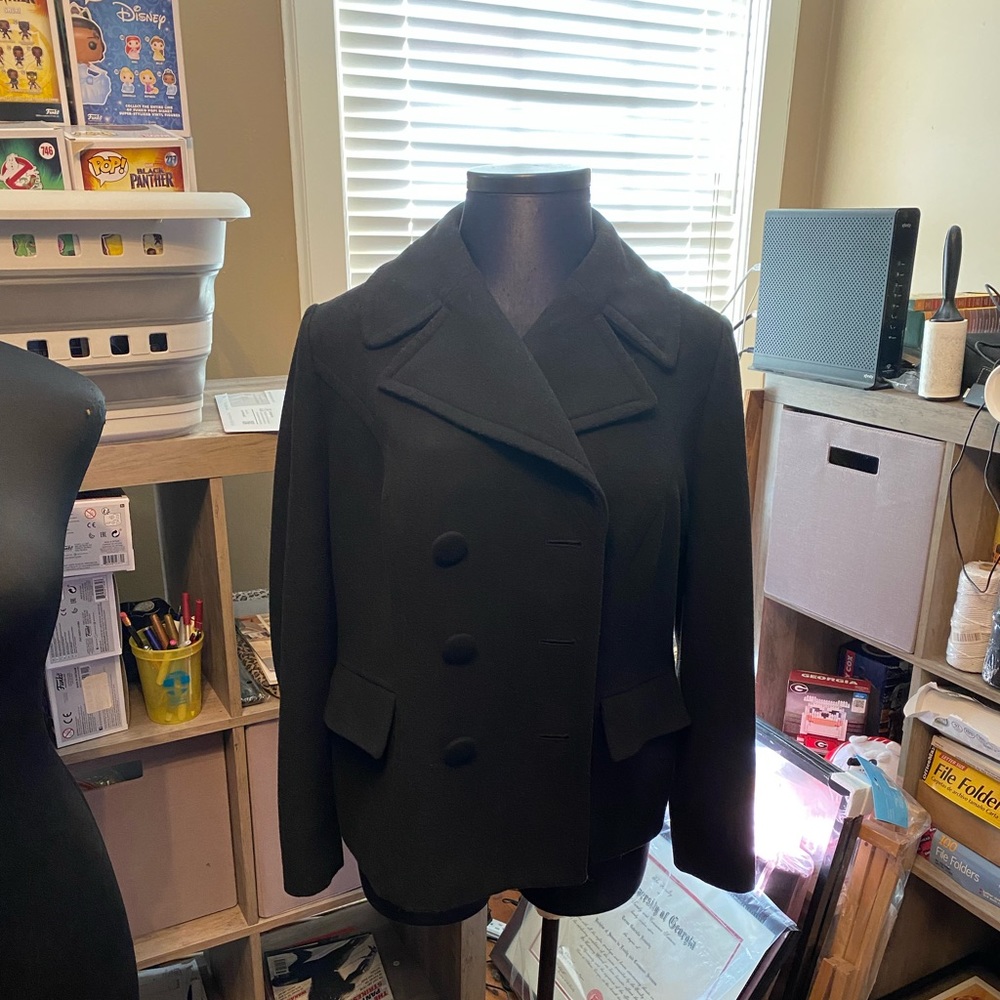 INC pea coat, black, size 16.